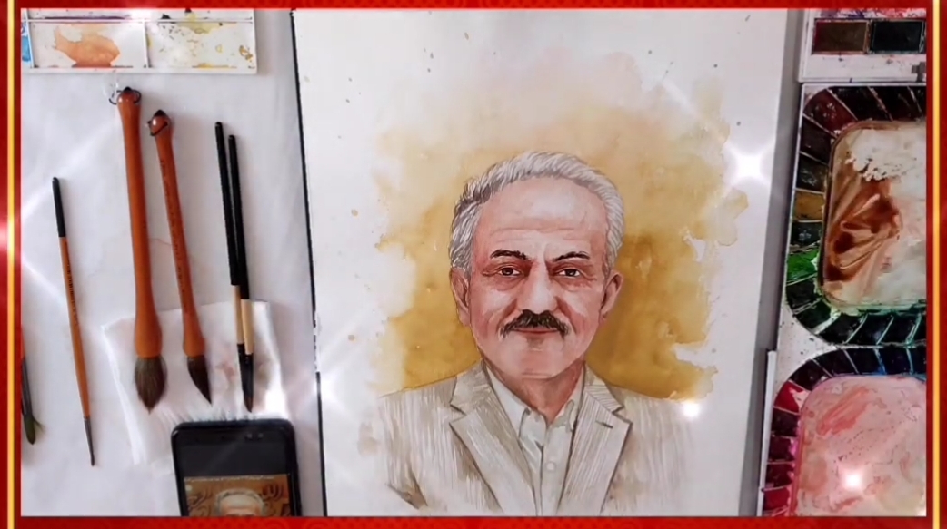 Painting of the face of calligraphers - Jalil Rasouli