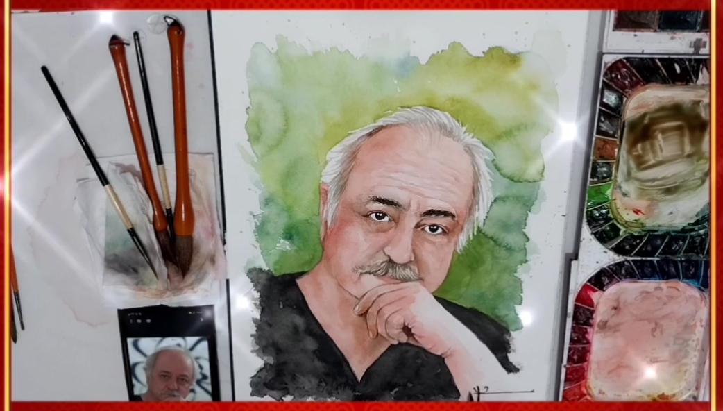 Painting of the face of calligraphers - Seyed Mohammad Ahsaei